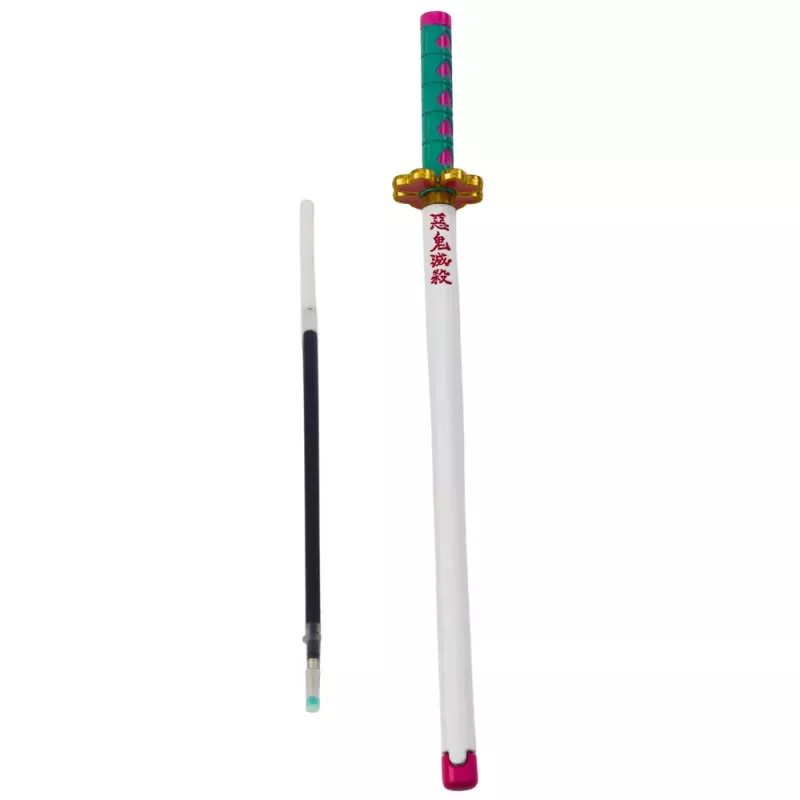 LEAN Katana Sword Anime Ballpoint Pen Metal Black Ink Replaceable Refill Turquoise