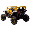 LEAN CARS M1 White and Yellow Battery-Powered Vehicle 4x4