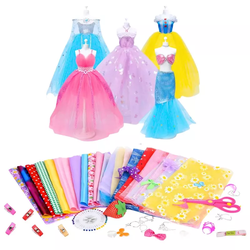 LEAN TOYS DIY Creative Kit for Designing and Sewing Doll Clothes