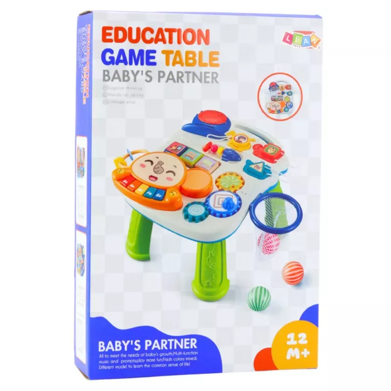 LEAN TOYS Interactive Educational Table for Toddlers Lights and Sounds Pastel 6-in-1