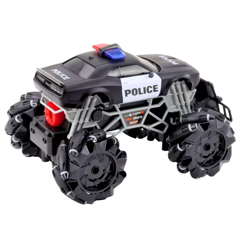 LEAN TOYS RC Police Off-Road Car with Lights and Smoke Effect 1:16