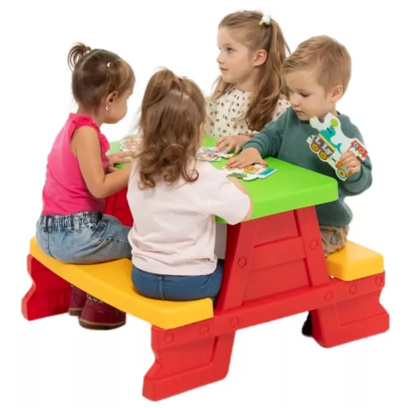 Dorex Children's Garden Table and Bench Set Red 5067