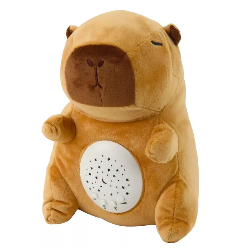 LEAN TOYS Plush Capybara Toy with Star Projector and Lullabies, Brown