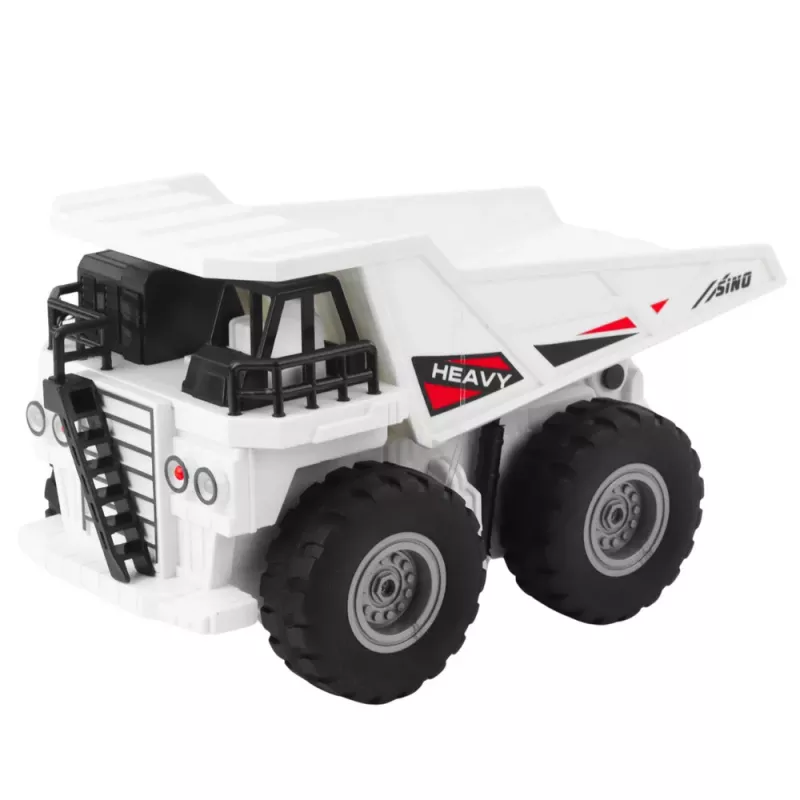 LEAN TOYS RC Remote Controlled Dump Truck with Lights and Sounds White 1:24