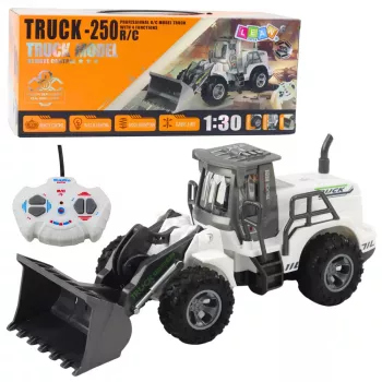 LEAN TOYS Remote Controlled Construction Excavator RC Lights White 1:30
