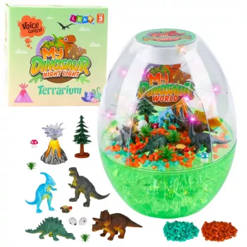 LEAN TOYS DIY Creative Dinosaur Terrarium Kit with Voice Control Night Light