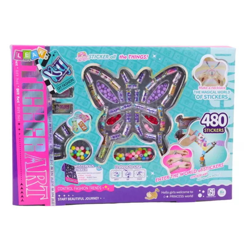 LEAN TOYS Creative Jewelry Making Kit Beads 480 Stickers