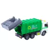LEAN TOYS Garbage Truck with Garbage Can, Lights and Sounds, Green, 1:16 Scale