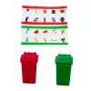 LEAN TOYS Garbage Truck with Garbage Can, Lights and Sounds, Green, 1:16 Scale