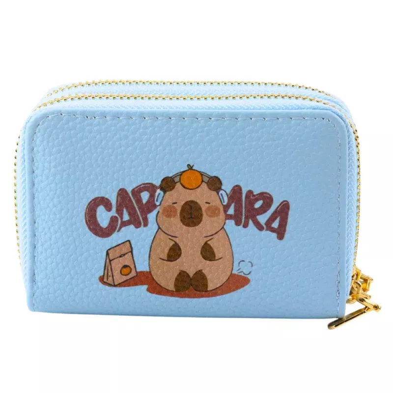 LEAN Two-Compartment Wallet with Card Compartments Kapybara Blue 12.5 x 8.5 cm