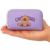 LEAN Two-Compartment Wallet with Card Compartments Capybara Purple 12.5 x 8.5 cm