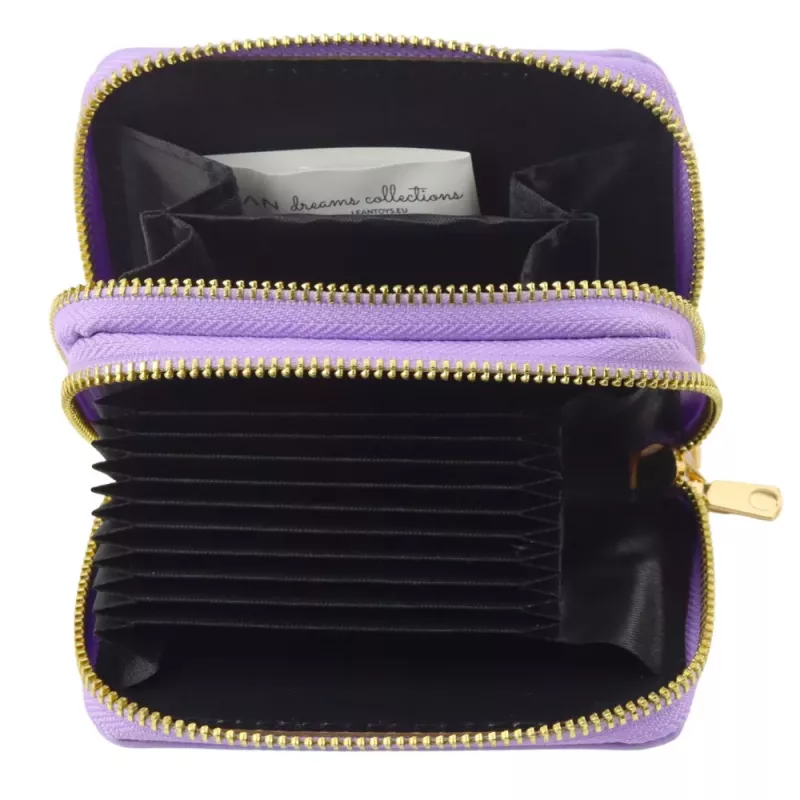 LEAN Two-Compartment Wallet with Card Compartments Capybara Purple 12.5 x 8.5 cm