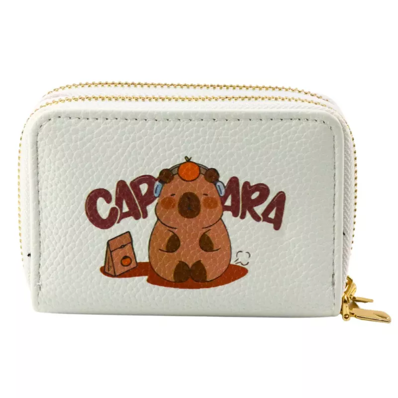 LEAN Two-Compartment Wallet with Card Compartments Kapybara White 12.5 x 8.5 cm