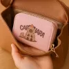 LEAN Two-Compartment Wallet with Card Compartments Capybara Pink 12.5 x 8.5 cm