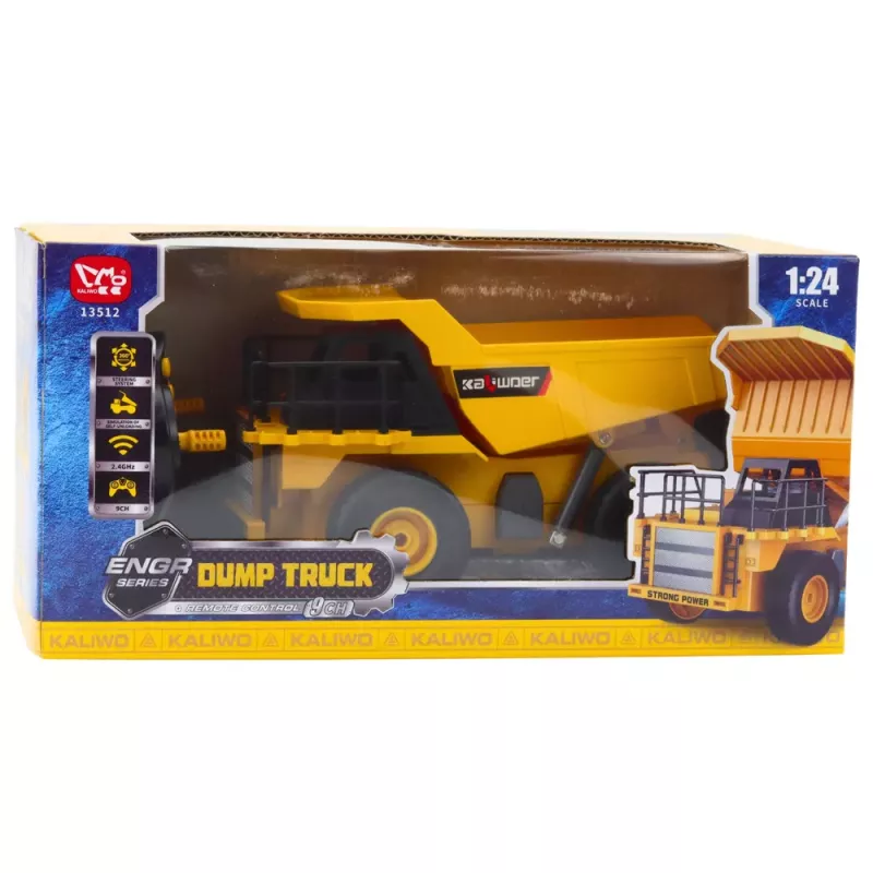LEAN TOYS Remote Controlled Construction Dump Truck RC LED Lights 1:24