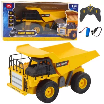 LEAN TOYS Remote Controlled Construction Dump Truck RC LED Lights 1:24