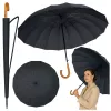 LEAN Large Automatic Umbrella with Arm Cover 24-Rib Black 115 cm