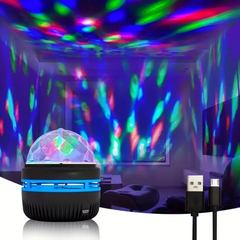 LEAN Projector Ball Night Lamp Colorful LED Lights 360° Remote Control