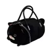 LEAN TOYS Plush Cat-Shaped Handbag with Chain Handles, Black