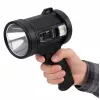 LEAN LED Solar Searchlight Flashlight 6 Modes Powerbank Interchangeable Filters