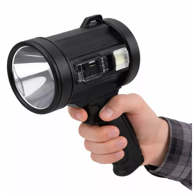 LEAN LED Solar Searchlight Flashlight 6 Modes Powerbank Interchangeable Filters