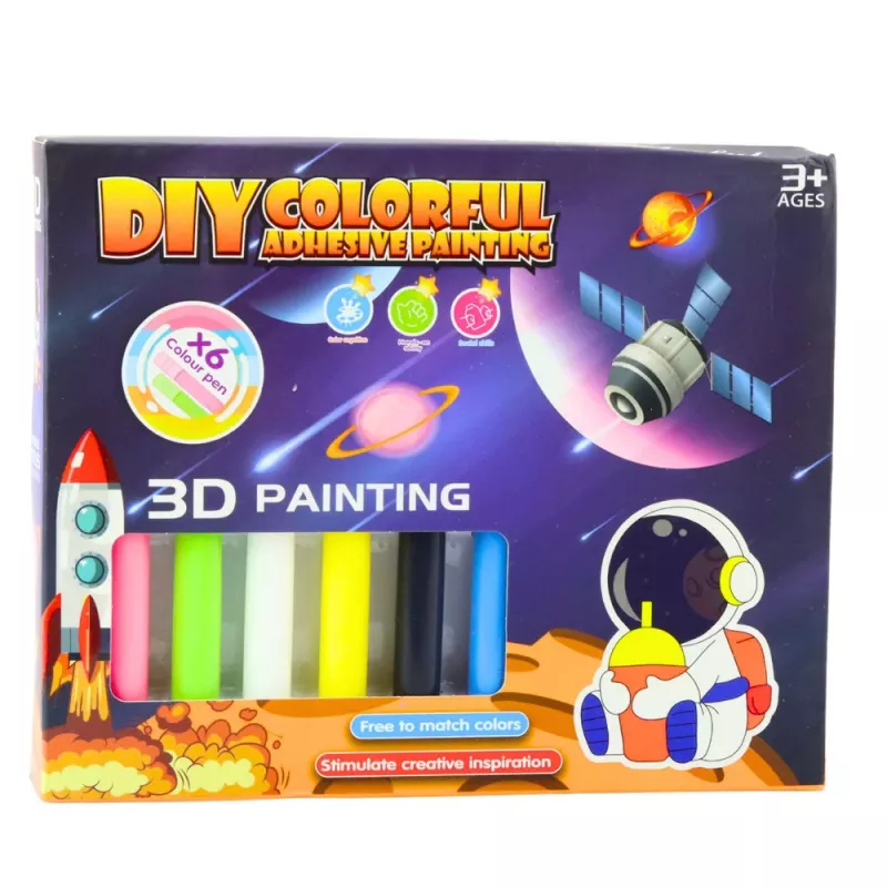 LEAN TOYS 3D DIY Space Painting Set - 12 Pendants, 6 Paints, Acrylic, Plaster, Ages 6+