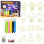 LEAN TOYS 3D DIY Space Painting Set - 12 Pendants, 6 Paints, Acrylic, Plaster, Ages 6+