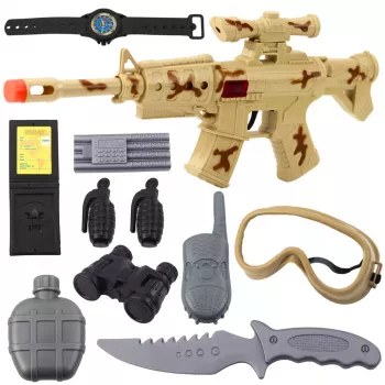 LEAN TOYS Military Rifle Set with Rifle Accessories Shot Sound Sand