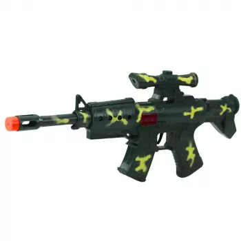LEAN TOYS Military Rifle Set With Rifle Accessories Shot Sound Khaki
