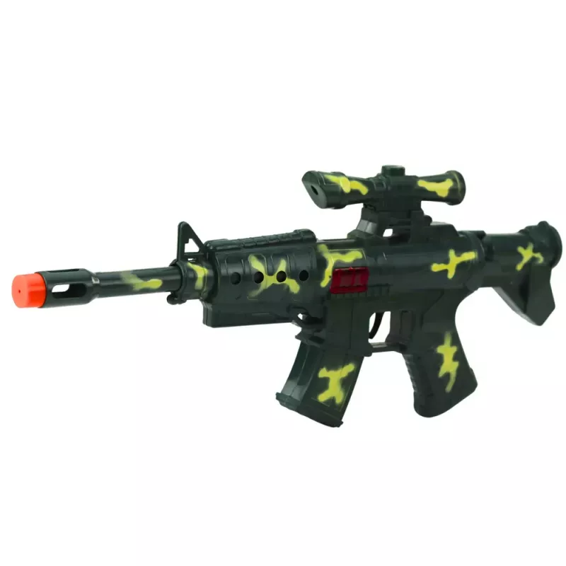 LEAN TOYS Military Rifle Set With Rifle Accessories Shot Sound Khaki