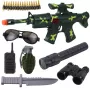 LEAN TOYS Military Rifle Set With Rifle Accessories Shot Sound Khaki