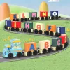 LEAN TOYS Educational Train, Letters, Numbers, Colorful, 16 pcs.