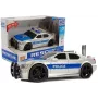 LEAN TOYS Battery Operated Police Car 1:20 Lights and Sounds Strung Silver