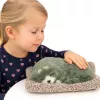 LEAN TOYS Sleeping Husky Dog on a Pillow Figurine with Fur Bag Sounds