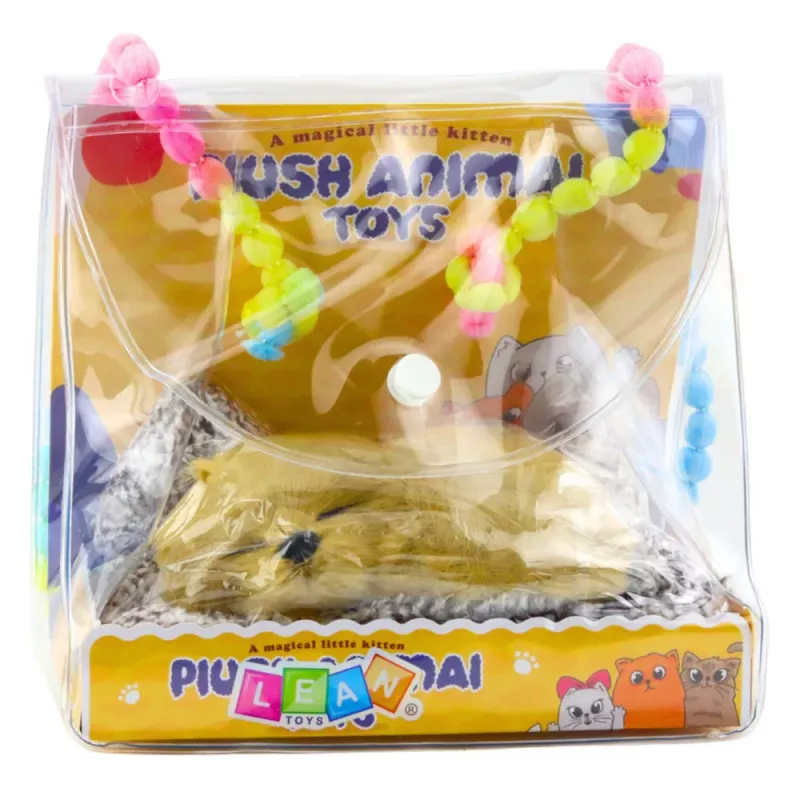 LEAN TOYS Sleeping Labrador on a Pillow Figurine with Fur Transparent Bag Sounds