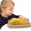 LEAN TOYS Sleeping Labrador Puppy on a Pillow Figurine with Fur and Transparent Bag
