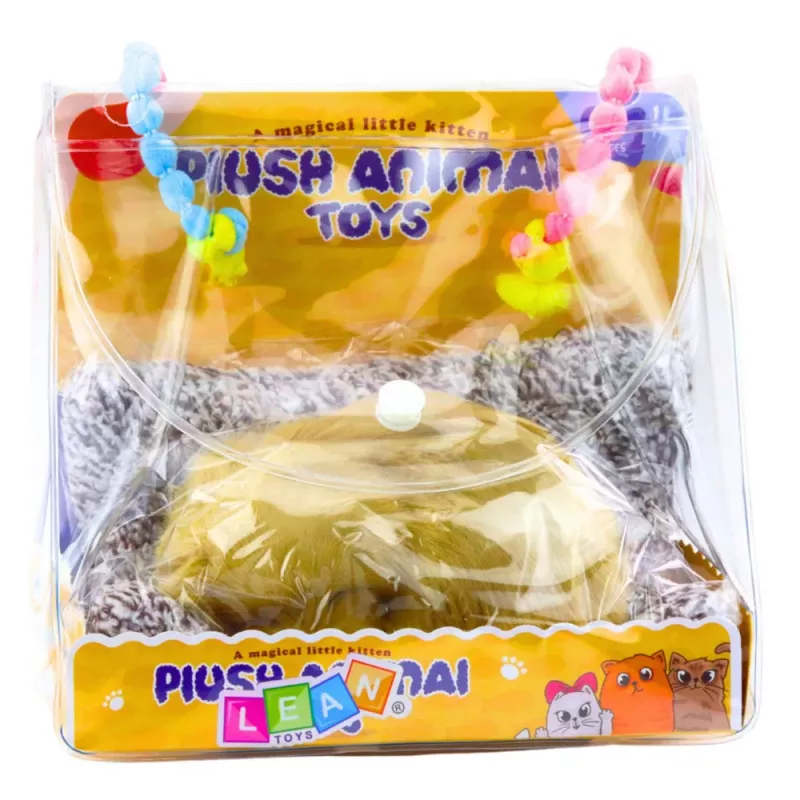 LEAN TOYS Sleeping Labrador Puppy on a Pillow Figurine with Fur and Transparent Bag