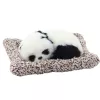 LEAN TOYS Sleeping Panda on a Pillow Figurine with Fur and Transparent Bag