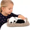 LEAN TOYS Sleeping Panda on a Pillow Figurine with Fur and Transparent Bag