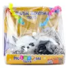 LEAN TOYS Sleeping Panda on a Pillow Figurine with Fur and Transparent Bag