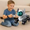 LEAN TOYS TOOBY Robot Dog Remote Controlled RC 360° Lights Sounds Black and White