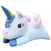 LEAN TOYS Plush Unicorn Cuddly Toy with Blanket 160x110cm Blue 55cm