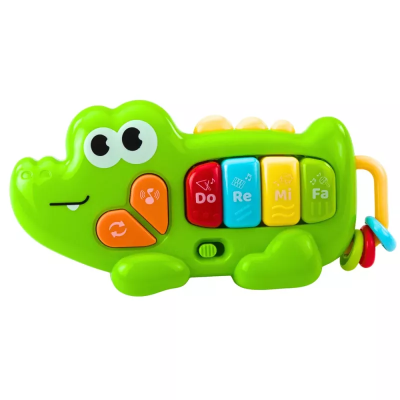LEAN TOYS Interactive Musical Piano for Toddlers Crocodile Beads Green