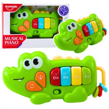 LEAN TOYS Interactive Musical Piano for Toddlers Crocodile Beads Green
