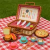 LEAN TOYS Picnic Basket Set Braided Food Accessories 33 pcs.