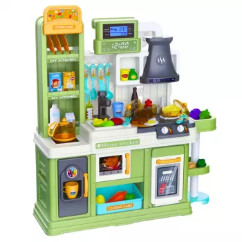 LEAN TOYS Children's Kitchen Water Cycle Food Color Changing Steam Green 64 pcs.