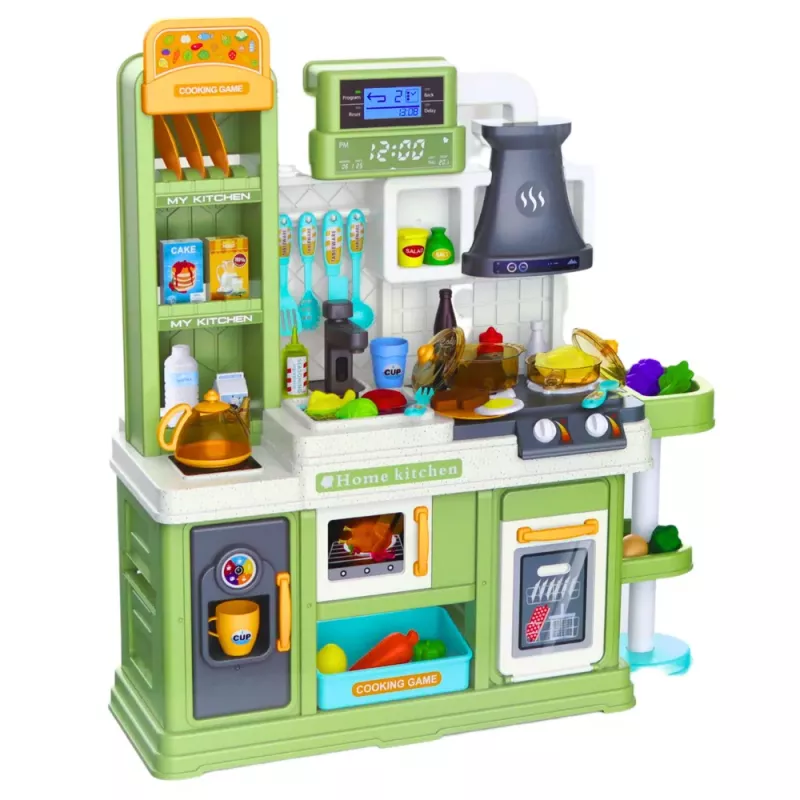 LEAN TOYS Children's Kitchen Water Cycle Food Color Changing Steam Green 64 pcs.
