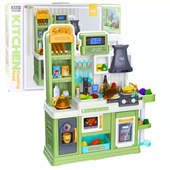 LEAN TOYS Children's Kitchen Water Cycle Food Color Changing Steam Green 64 pcs.