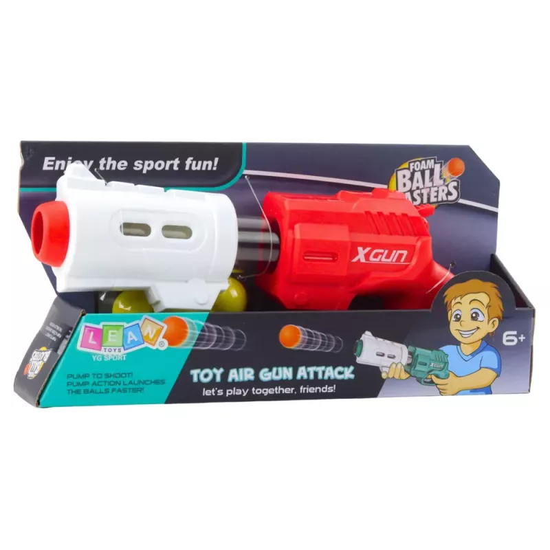 LEAN TOYS Pistol Weapon for Soft Foam Balls XGUN Red 6 pcs.