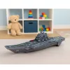 LEAN TOYS Military Aircraft Carrier with Lights and Sounds, Friction Drive, 24 cm